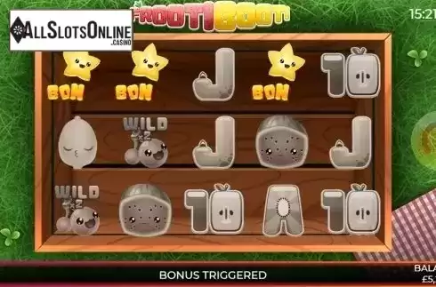 Free spins win screen. Frooti Booti from Slingo Originals