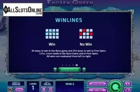 Lines. Frozen Queen from Tom Horn Gaming
