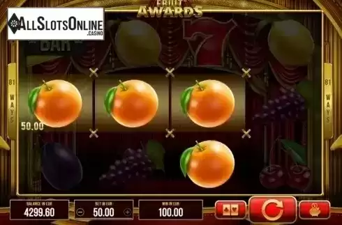 Win Screen. Fruit Awards from SYNOT