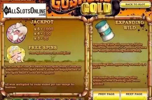 Screen3. Gushers Gold from Rival Gaming