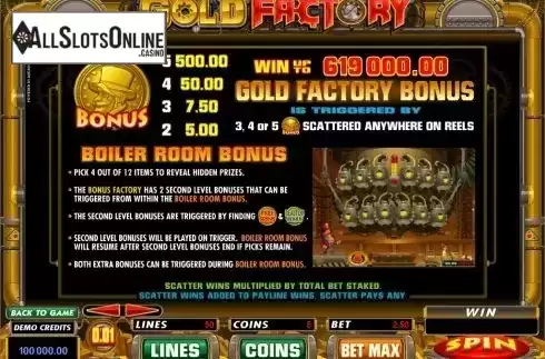 1. Gold Factory from Microgaming
