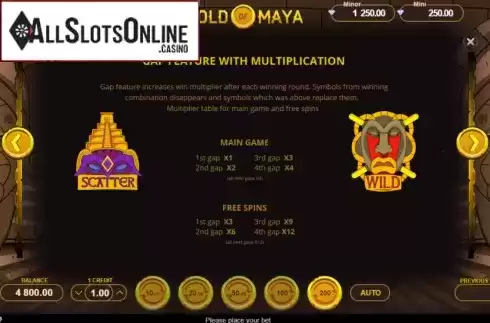 Feature screen 1. Gold of Maya from Gamzix