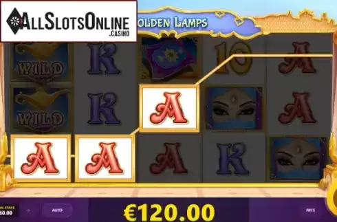 Win Screen. Golden Lamps from Red Tiger