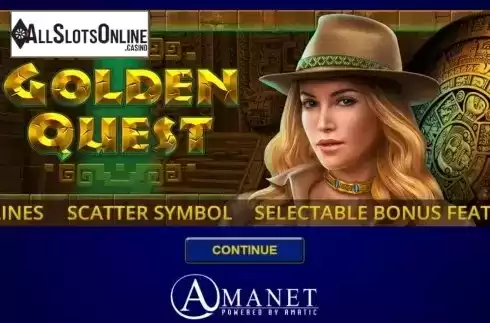 Start Screen. Golden Quest from Amatic Industries