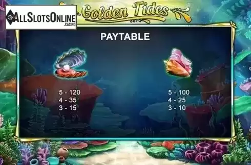 Paytable 2. Golden Tides from 2by2 Gaming