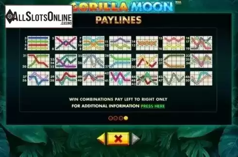 Paytable 4. Gorilla Moon from Skywind Group