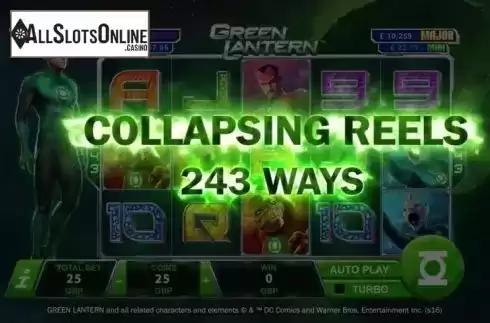 Collapsing Reels. Green Lantern (Playtech) from Playtech