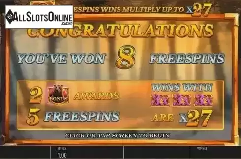 Free Spins Awarded. Grizzly Gold from Blueprint
