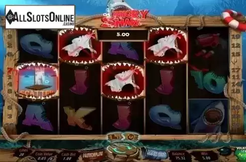 Win Screen. Hungry Shark from Wazdan