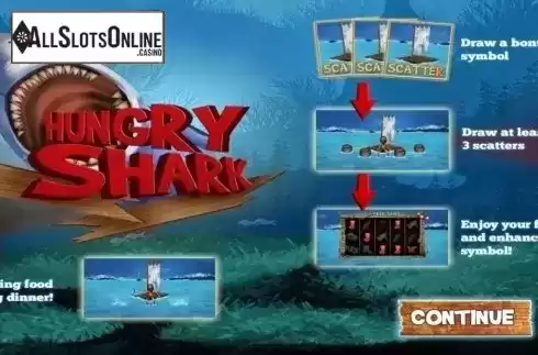 Start Screen. Hungry Shark from Wazdan