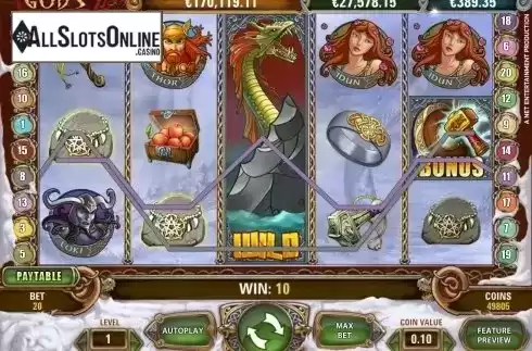 Win screen 2. Hall of Gods from NetEnt