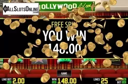 Free spin win screen. Hollywood HD from World Match