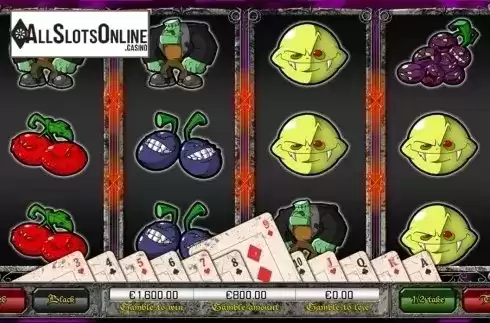 Gamble game screen. Horror Joker	 from Apollo Games