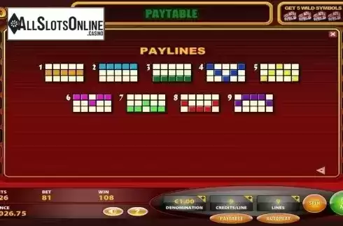 Paylines. Hot Cash (IGT) from IGT
