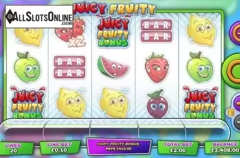 Win Screen . Juicy Fruity from Mutuel Play