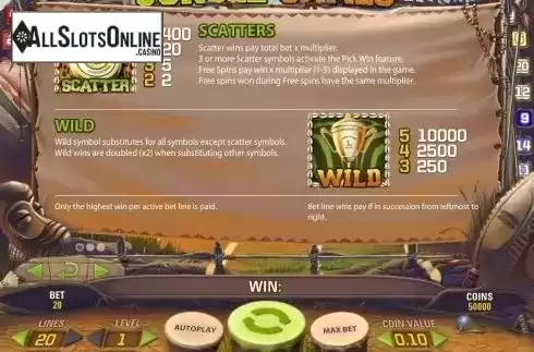 Paytable 1. Jungle Games from NetEnt