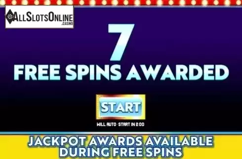 Free Spins screen. Jackpot City from Incredible Technologies