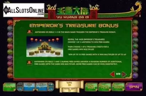 Paytable 2. Jade Emperor (Playtech) from Playtech