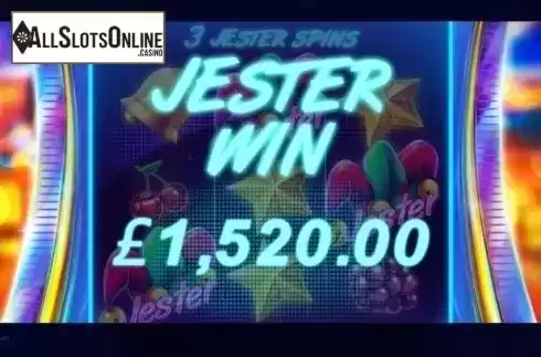 Free Spins Win Screen. Jester Spins from Red Tiger