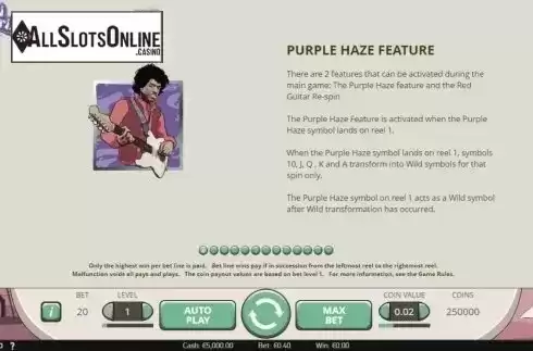 Screen7. Jimi Hendrix from NetEnt