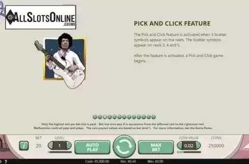 Screen9. Jimi Hendrix from NetEnt