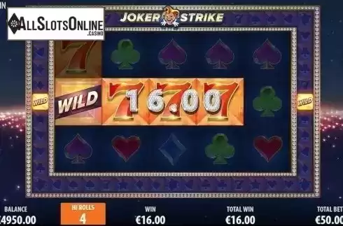 Wild win screen. Joker Strike from Quickspin