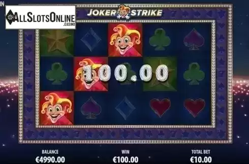 Win screen. Joker Strike from Quickspin