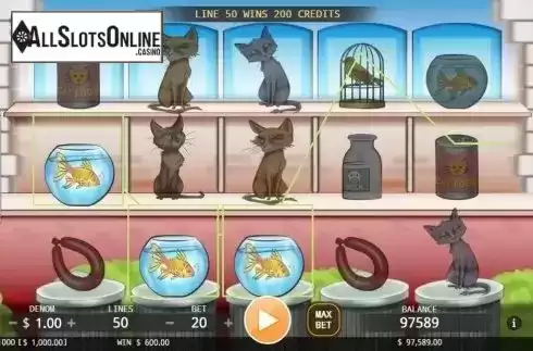 Win screen. Kitty Living from KA Gaming