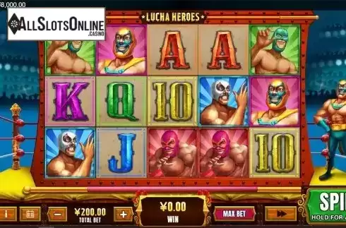 Reels screen. Lucha Heroes from XIN Gaming