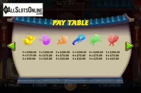 Paytable screen 2. Lucky Casino from KA Gaming