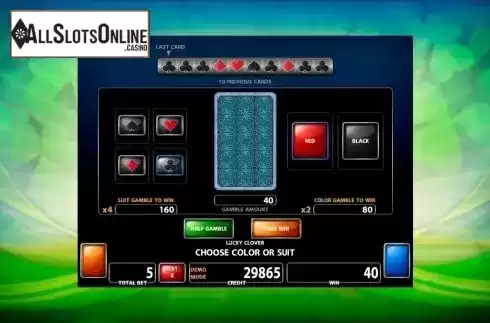 Gamble screen. Lucky Clover (CasinoTechnology) from Casino Technology