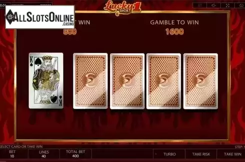 Gamble game screen . Lucky Dice 1 from Endorphina