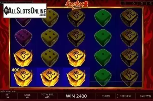 Win screen. Lucky Dice 1 from Endorphina