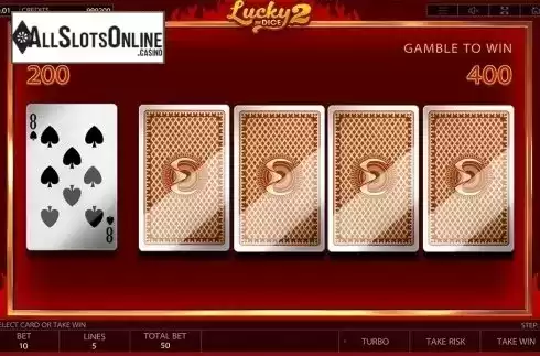 Gamble game screen. Lucky Dice 2 from Endorphina