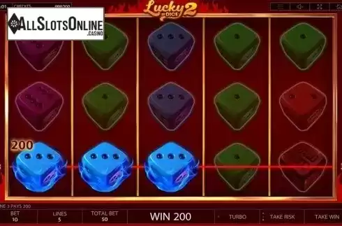 Win screen. Lucky Dice 2 from Endorphina