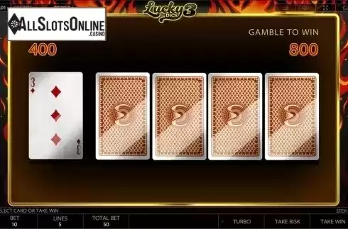Gamble game screen. Lucky Dice 3 from Endorphina