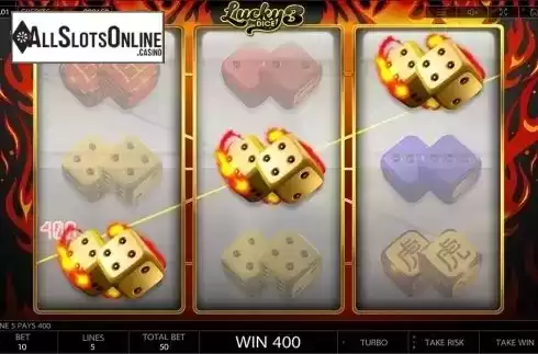 Win screen . Lucky Dice 3 from Endorphina