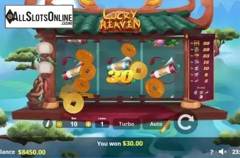 Win screen 2. Lucky Heaven from Lady Luck Games