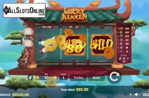 Win screen 1. Lucky Heaven from Lady Luck Games