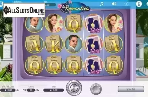 Reels screen. La Romantica from Booming Games