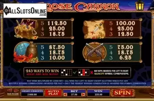 Screen5. Loose Cannon from Microgaming
