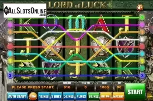 Reels screen. Lord Of Luck (GameX) from GameX