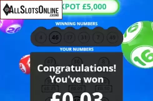 Win screen 1. Lotto Bronze from gamevy