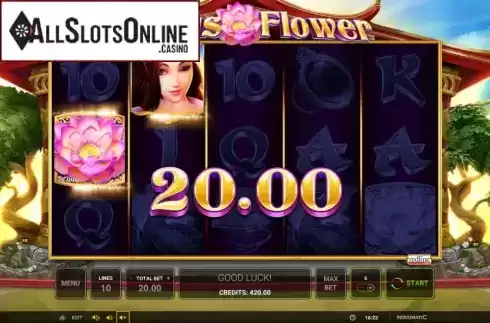 Win screen 2. Lotus Flower from Greentube