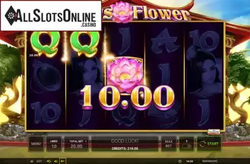 Win screen 1. Lotus Flower from Greentube