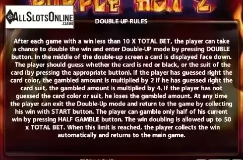 Paytable 3. Purple Hot 2 from Casino Technology