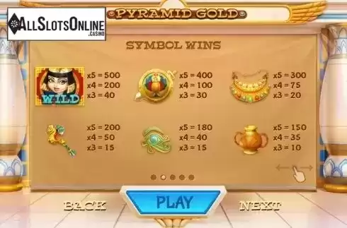 Screen2. Pyramid Gold from Cayetano Gaming