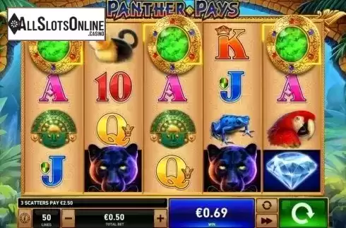 Win Screen. Panther Pays from Playtech