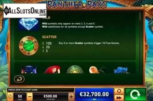 Features. Panther Pays from Playtech