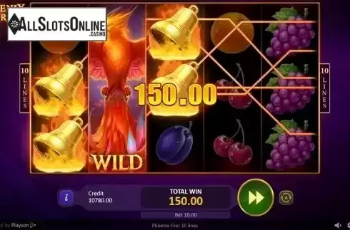 Wild win screen. Phoenix Fire from Playson